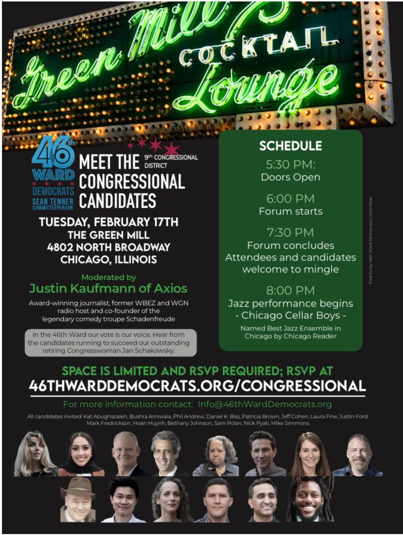 46th Ward Congressional Forum - February 17, 2026 at The Green Mill