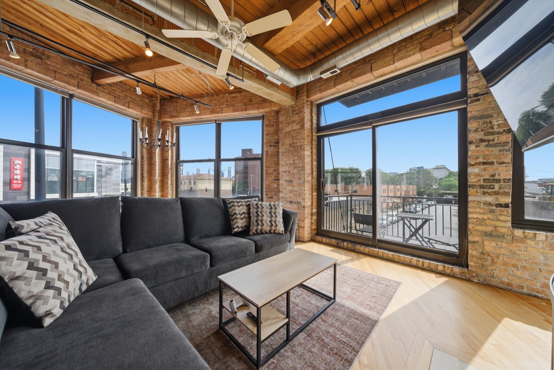 Living room windows at 2310 S Canal St Unit 201