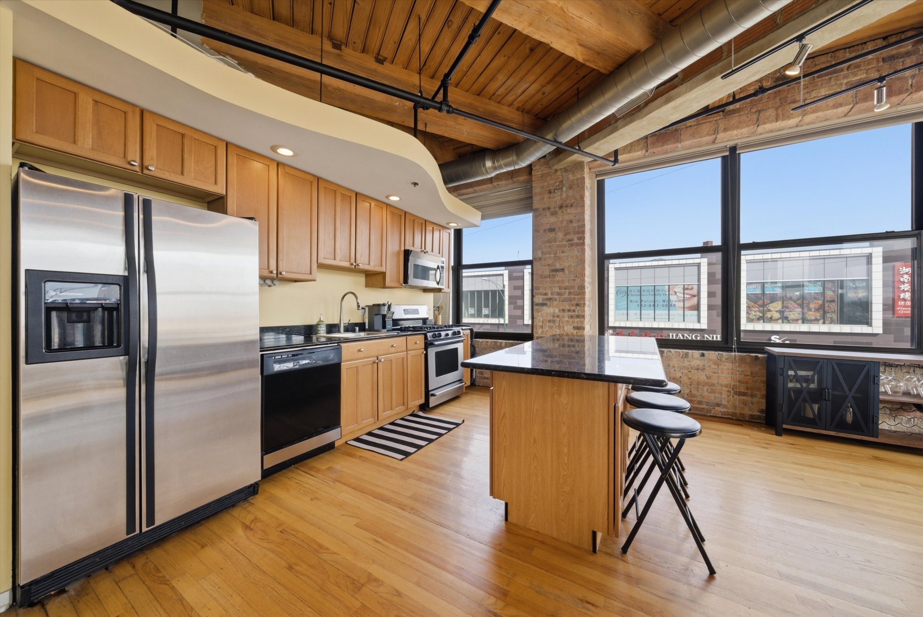 Kitchen island at 2310 S Canal St Unit 201