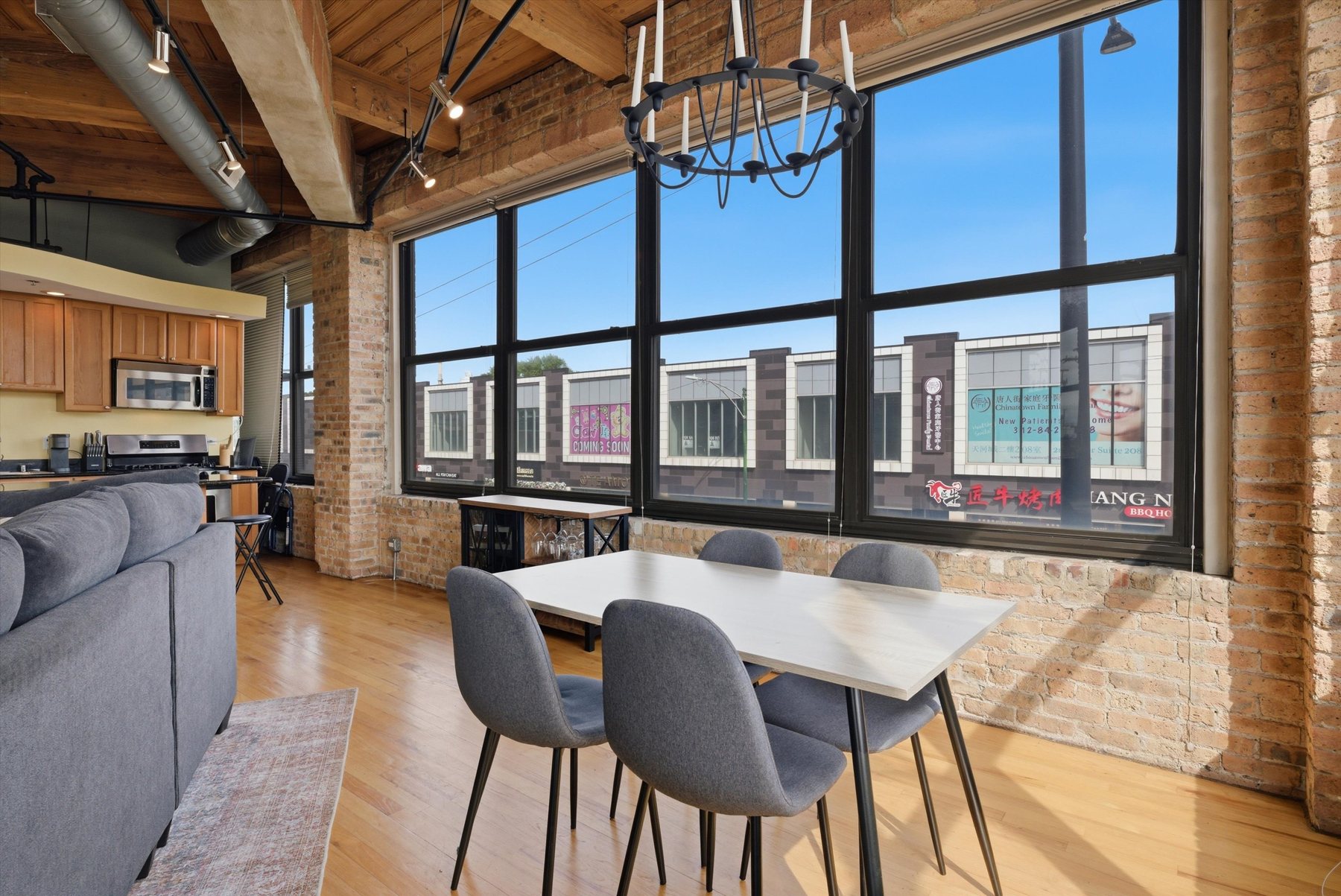 Dining and loft detail at 2310 S Canal St Unit 201