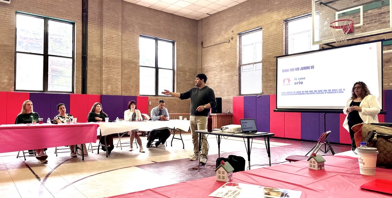 Wide view of the Housing Opportunities Program workshop at Erie Neighborhood House